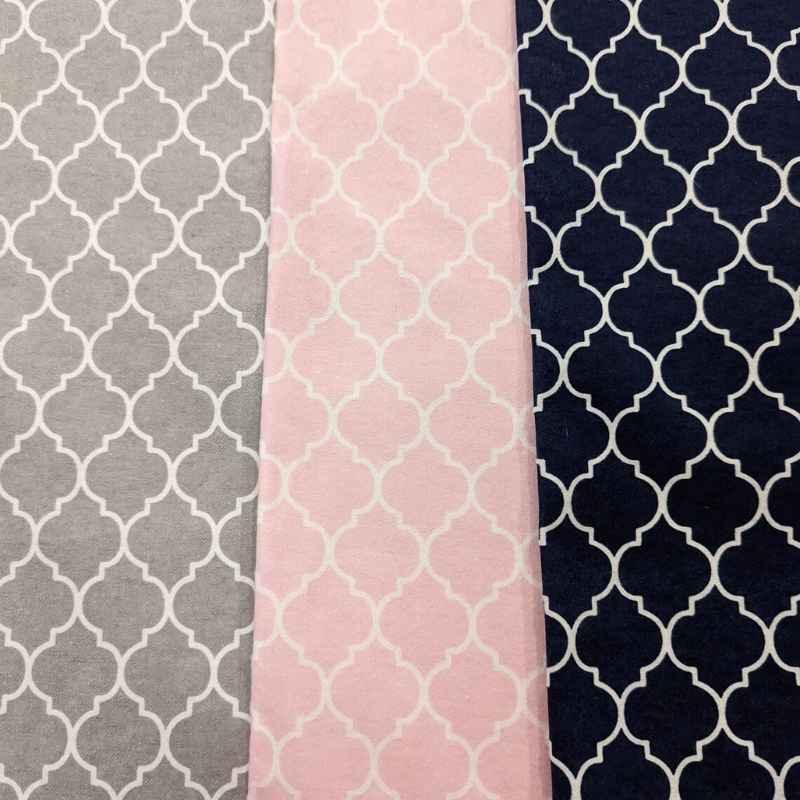 Quatrefoil Flannel Pink Baby Kisses Wide Back FLANNEL | Fabric Design Treasures