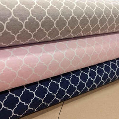Quatrefoil Flannel Pink Baby Kisses Wide Back FLANNEL | Fabric Design Treasures
