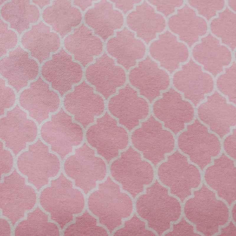 Quatrefoil Flannel Pink Baby Kisses Wide Back FLANNEL | Fabric Design Treasures