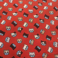 QUILT FABRIC, 9 Prints, Stay Calm Stay Kind, Masked Cat