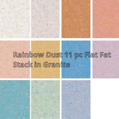 Rainbow Dust Quilting Cotton 11pc Flat Fat Stack - Granite - Fabric Design Treasures