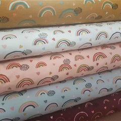 Rainbow, Grey GOTS Certified Organic Cotton Jersey Knit | Fabric Design Treasures