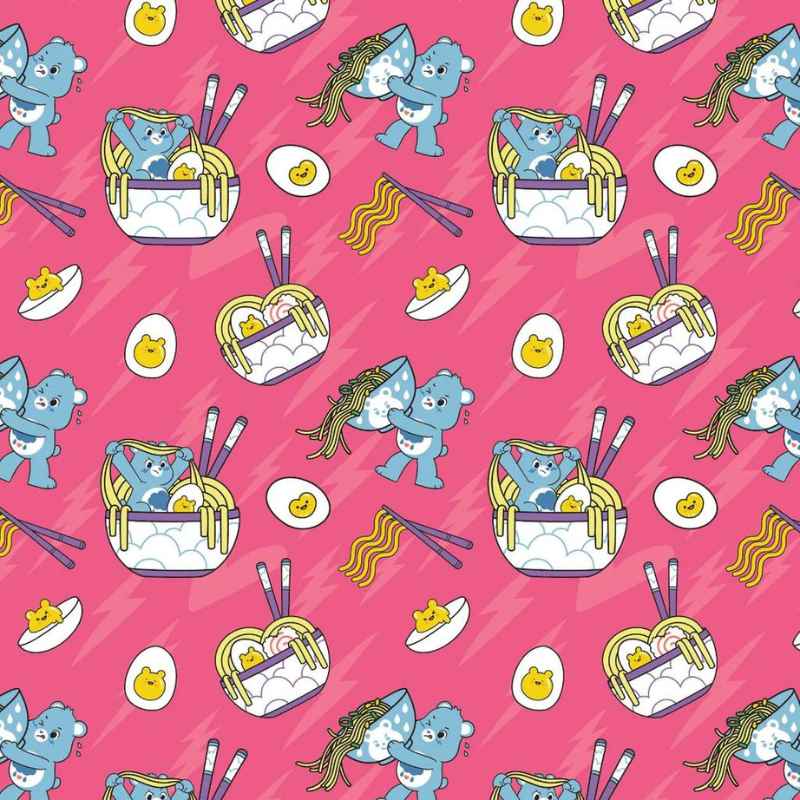 Ramen Care Bears Savory vs Sweet - Ramen Life - Pink, Licensed | Fabric Design Treasures