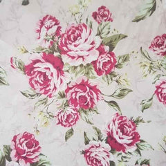 Red Rose Fabric Light Pink High Quality Premium 100% Cotton | Fabric Design Treasures