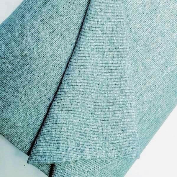 Rib Cuff Knit, Tubular Knit Ribbing Trim in Mix Green | Fabric Design Treasures