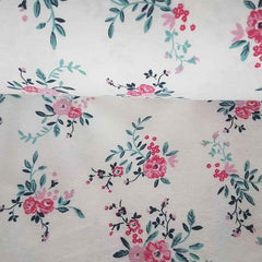 Rose FLANNEL fabric on White flannel | Fabric Design Treasures