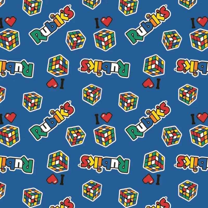 Rubik's Patches on Blue FLANNEL by Camelot Fabrics | Fabric Design Treasures