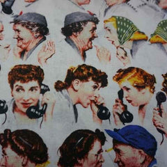 Saturday Evening Post, Norman Rockwell's Gossip Train fabric | Fabric Design Treasures