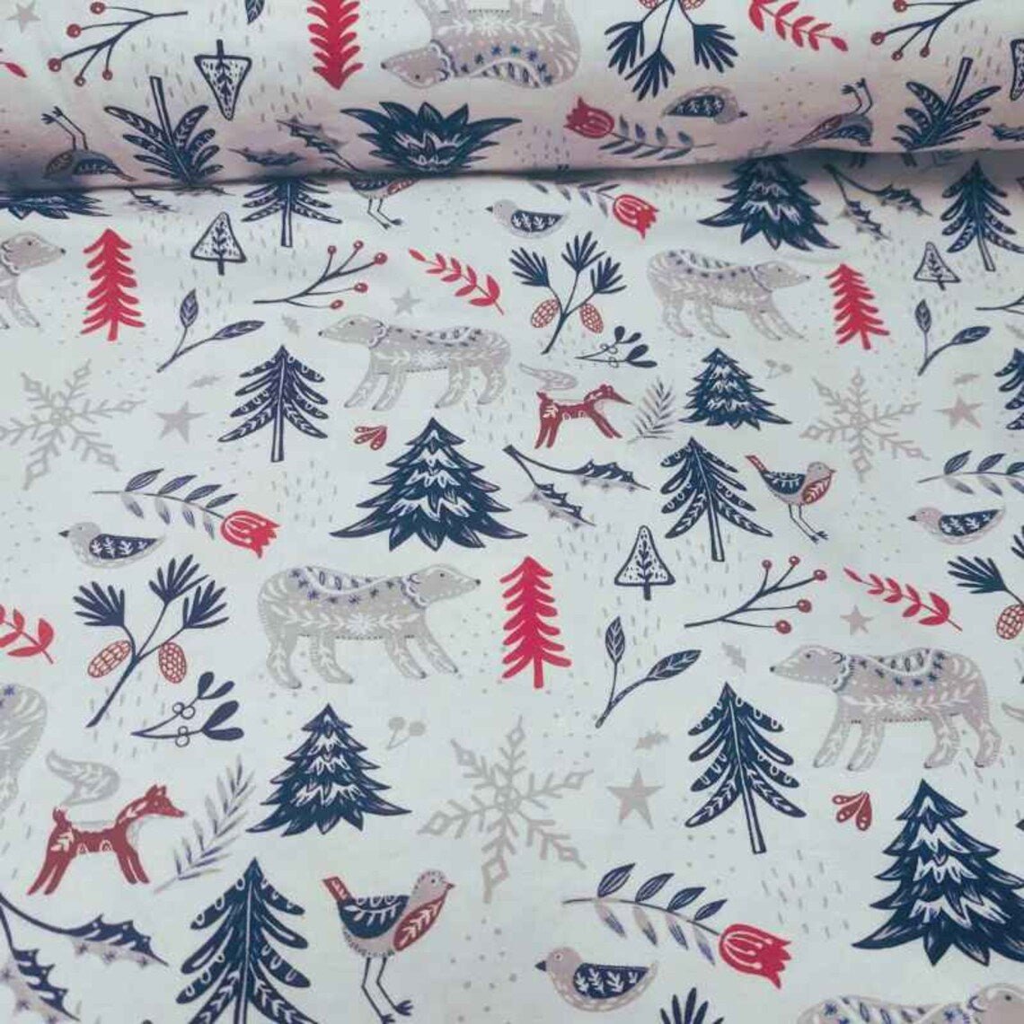 Scandinavian inspired Woodland Animals FLANNEL | Fabric Design Treasures