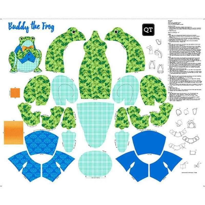 Sew & Go III, Buddy the Frog Stuffable Fabric Panel - Fabric Design Treasures