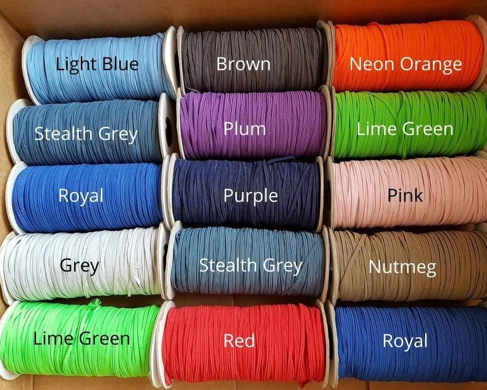 Skinny Elastic Braided 1/8 Inch (3mm) Rainbow of Colors | Fabric Design Treasures