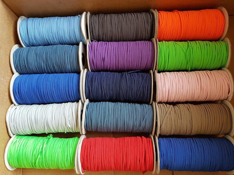 Skinny Elastic Braided 1/8 Inch (3mm) Rainbow of Colors | Fabric Design Treasures