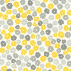 Small Floral Cozy Cotton FLANNEL, Gray and Yellow Floral | Fabric Design Treasures