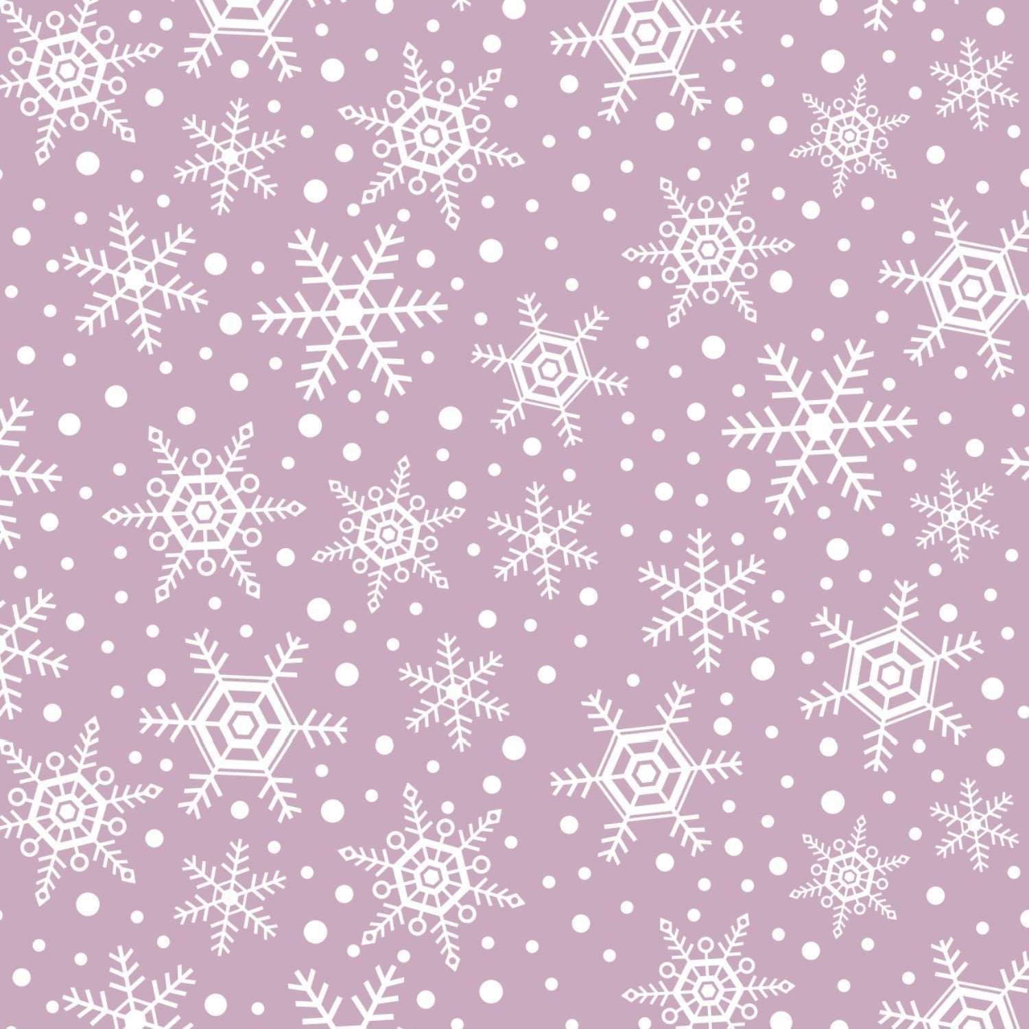 Snowflake in Grey, Pink, Light Blue Fleece Fabric | Fabric Design Treasures