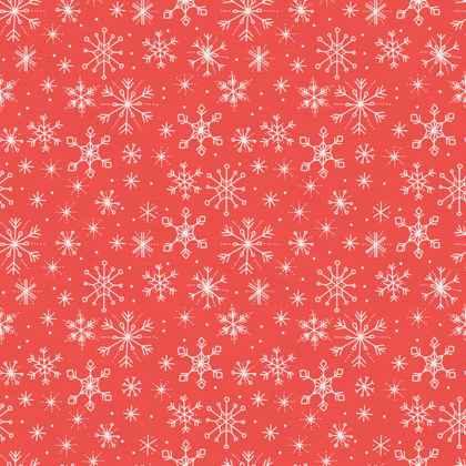 Snowflake Red, Polar Bear Lodge | Fabric Design Treasures