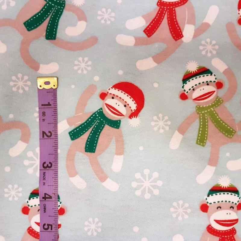 Sock Monkey Fabric FLANNEL, Monkey Flannel fabric | Fabric Design Treasures