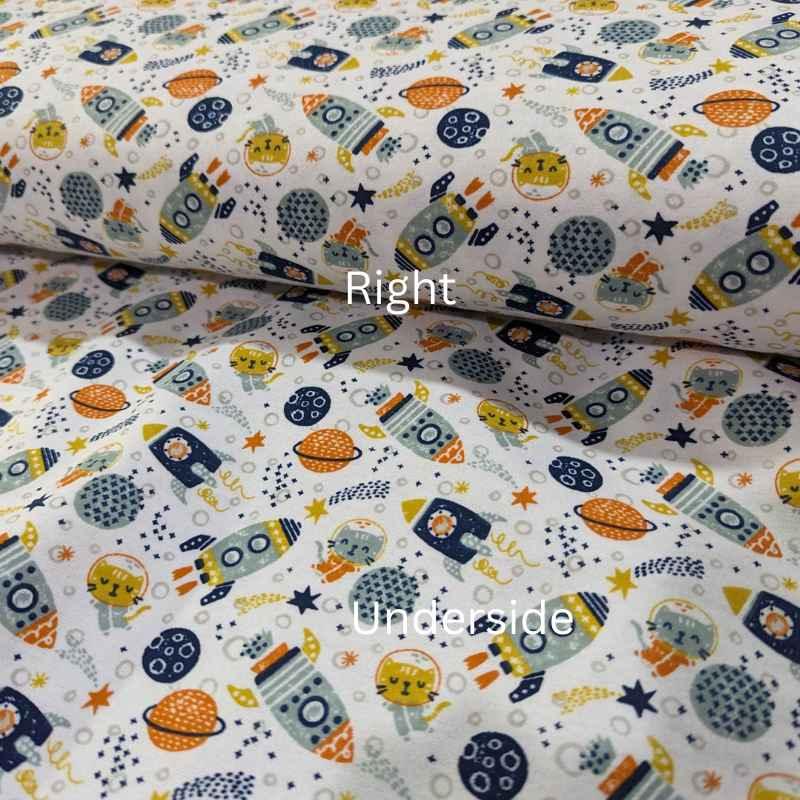 Space Kitten FLANNEL Camelot Fabrics | Fabric Design Treasures