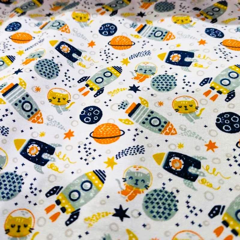 Space Kitten FLANNEL Camelot Fabrics | Fabric Design Treasures