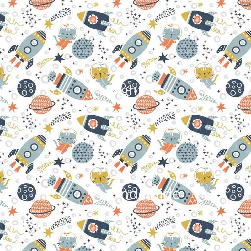 Space Kitten FLANNEL Camelot Fabrics | Fabric Design Treasures