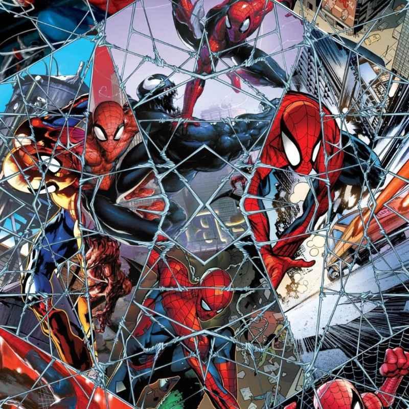 Spiderman Fabric, Comic Web Mosaic | Fabric Design Treasures