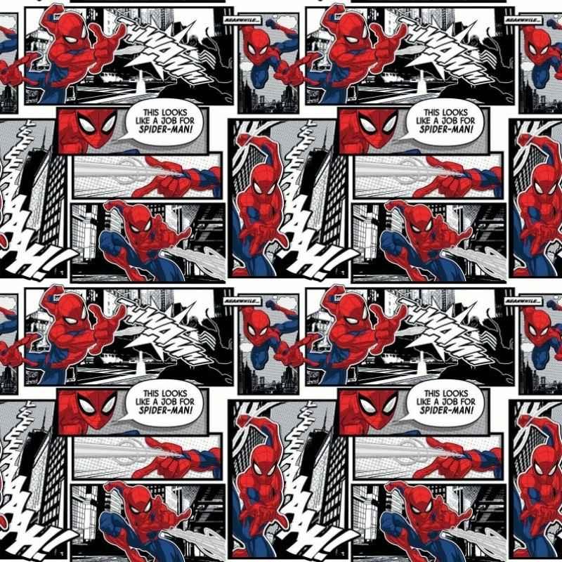 Spiderman Fabric, Spiderman Comic Panels | Fabric Design Treasures