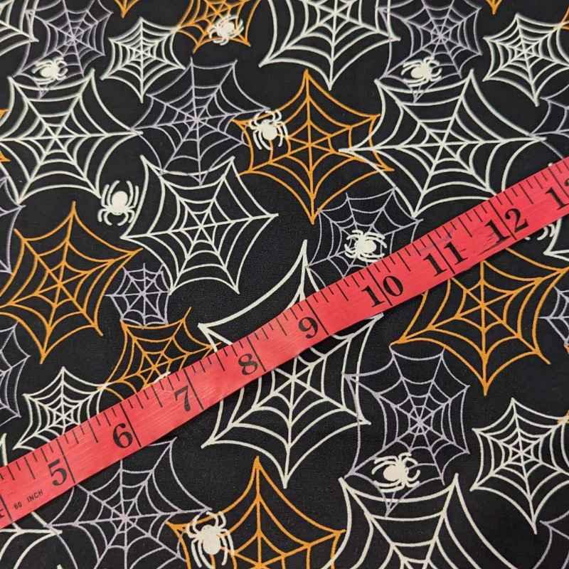 Spiderweb Glow in the Dark Fabric, Nights of Olde Salem | Fabric Design Treasures