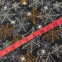 Spiderweb Glow in the Dark Fabric, Nights of Olde Salem - Fabric Design Treasures