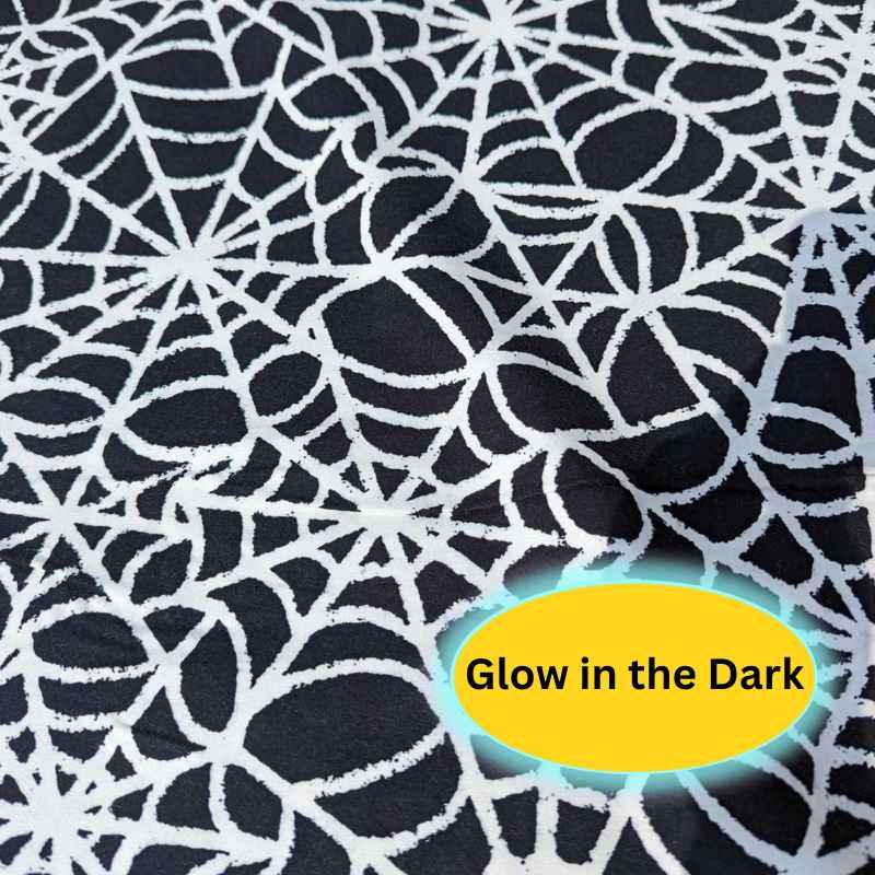 Spiderweb Glow in the Dark Flannel Fabric Halloween | Fabric Design Treasures