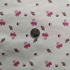 Squirrel and Acorn FLANNEL on Cream Flannel fabric | Fabric Design Treasures