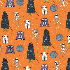 Star Wars Fabric, Halloween Ghost Crew, Orange | Fabric Design Treasures
