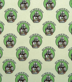 Star Wars Fabric Mando Dad Badge Green | Fabric Design Treasures