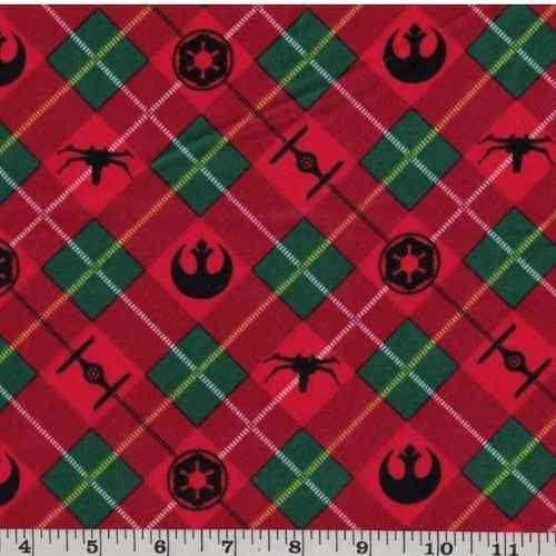 Star Wars Holiday Plaid flannel fabric | Fabric Design Treasures