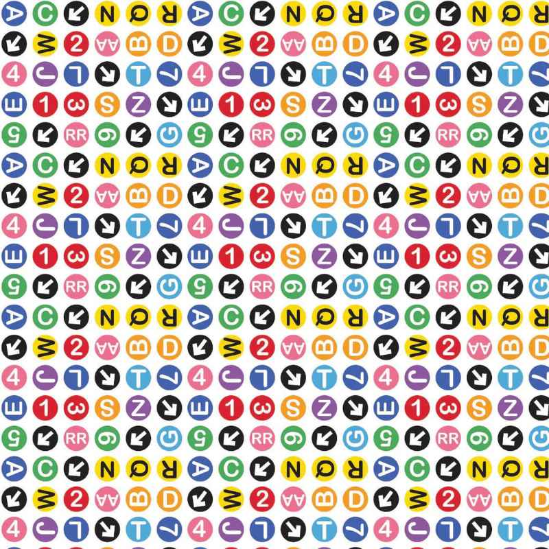 Subway Coin in White - In a NY Minute Collection | Fabric Design Treasures