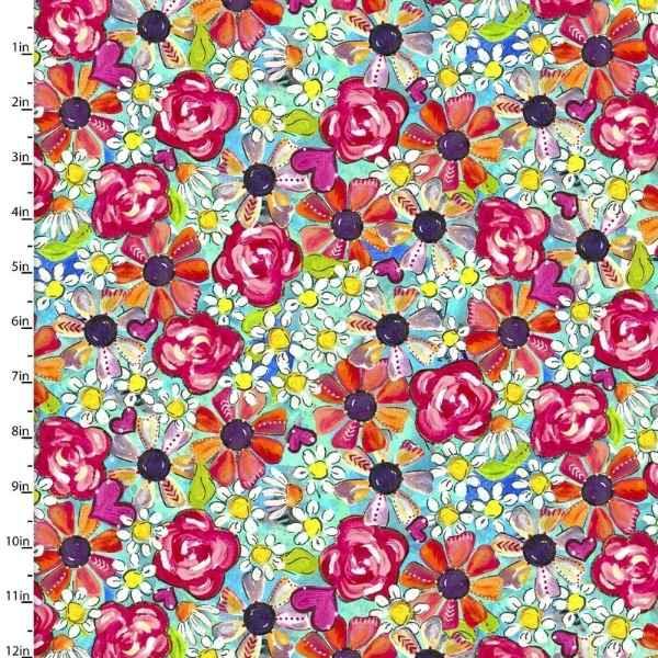 Summer Floral Fabric, Joy Blooms Collection | Fabric Design Treasures