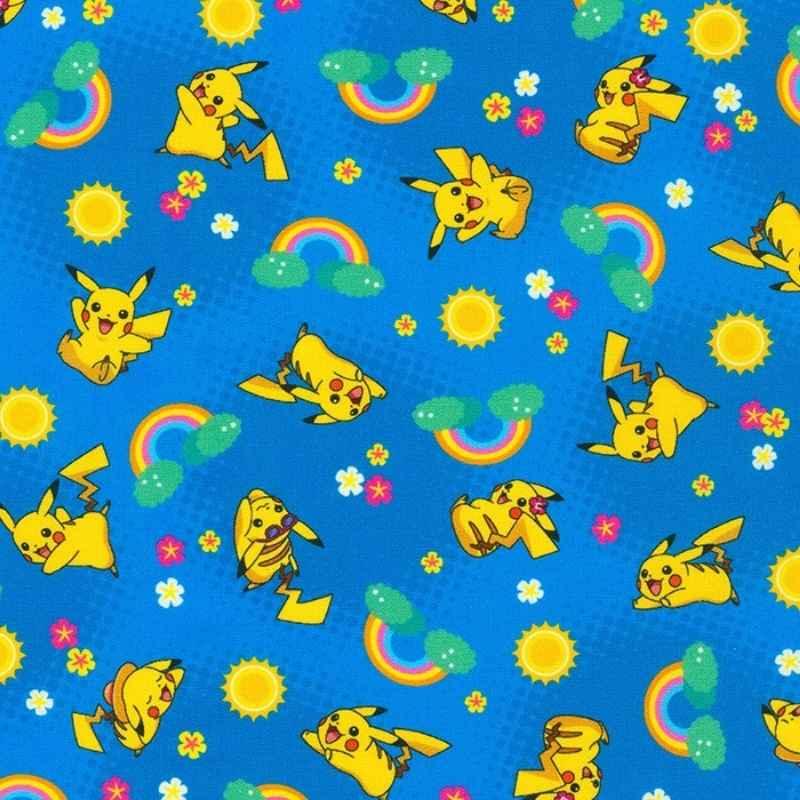 Sunny Days Pokemon Fabric Blue Robert Kaufman | Fabric Design Treasures