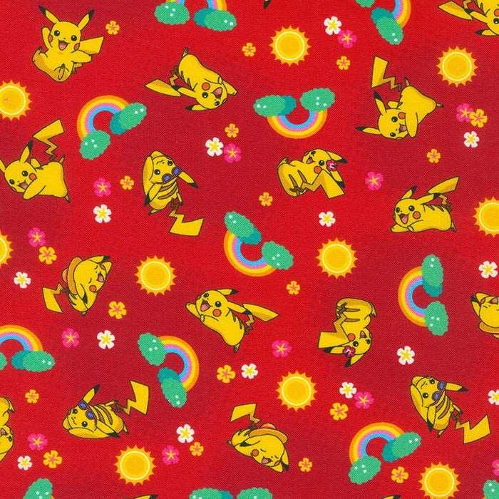Sunny Days Red Pokemon Fabric, Robert Kaufman | Fabric Design Treasures