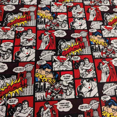 Superman Fabric, DC, Comics, Valentine's Day, External Love | Fabric Design Treasures