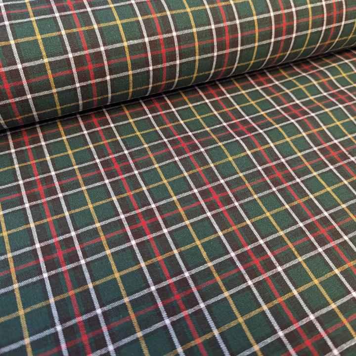 Tartan Cotton Newfoundland Plaid on Green | Fabric Design Treasures