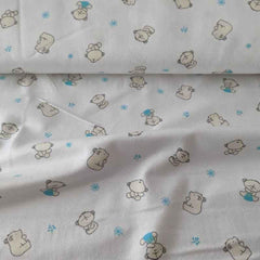 Teddy Bear on white, Super Supple Soft Bamboo Flannel | Fabric Design Treasures