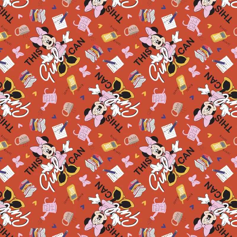 This Girl Can in Red, Minnie Living Her Best Life - Fabric Design Treasures