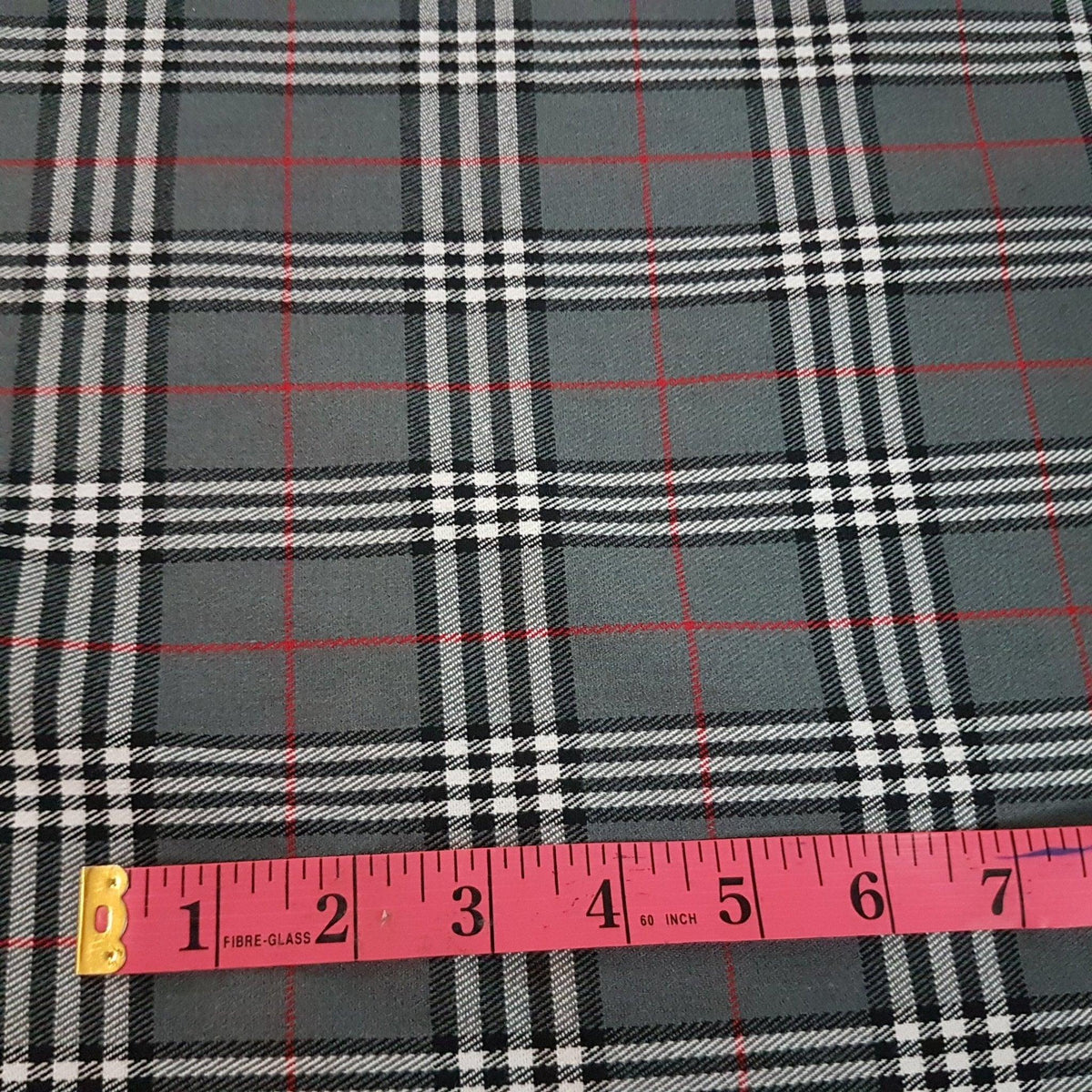 Thompson Grey Modern Tartan Fabric | Fabric Design Treasures