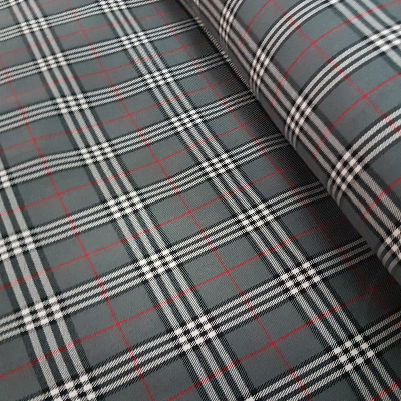 Thompson Grey Modern Tartan Fabric | Fabric Design Treasures