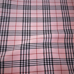 Thompson Light Pink Modern Tartan Fabric - Fabric Design Treasures