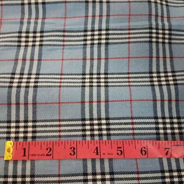 Thompson Tartan, Light Blue Modern Tartan Fabric | Fabric Design Treasures