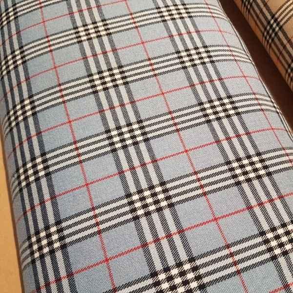 Thompson Tartan, Light Blue Modern Tartan Fabric | Fabric Design Treasures