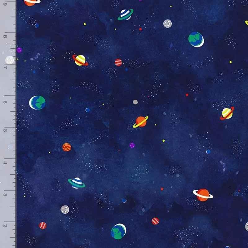 Timeless Treasures Blast Off Small Planets Scattered | Fabric Design Treasures