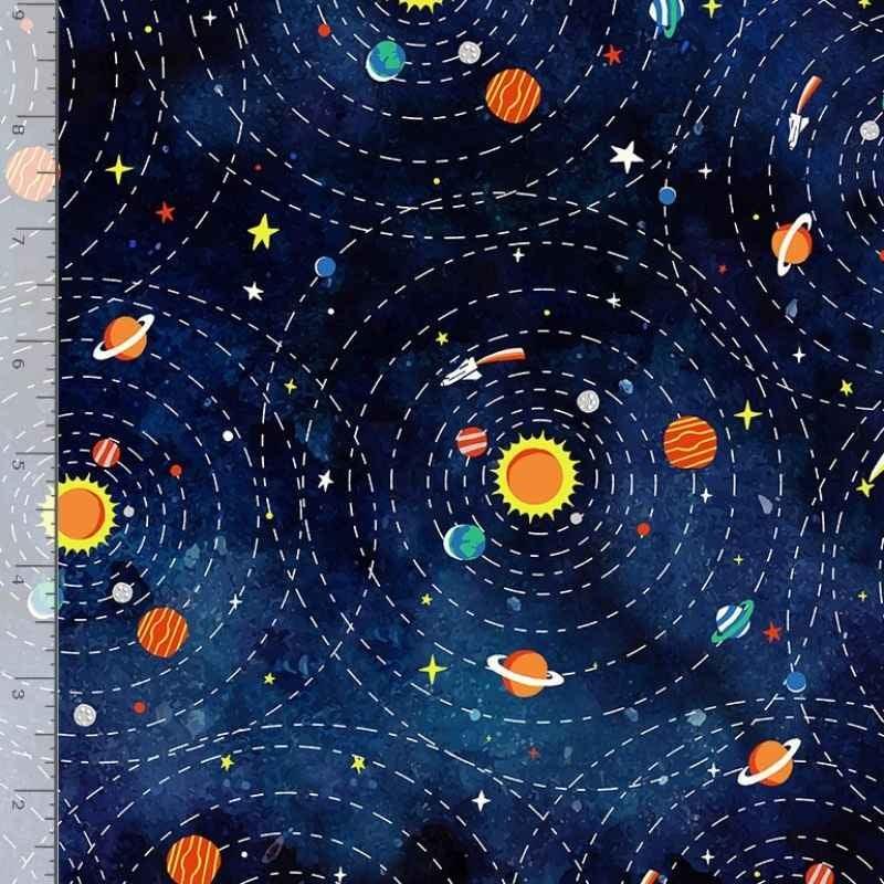 Timeless Treasures Blast Off Solar Systems | Fabric Design Treasures