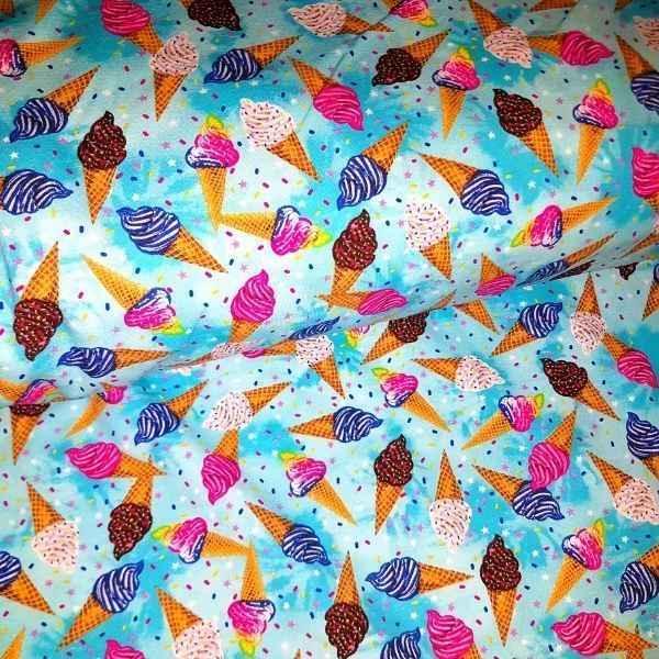 Timeless Treasures. Mini Colorful Ice Cream Cones KNIT | Fabric Design Treasures