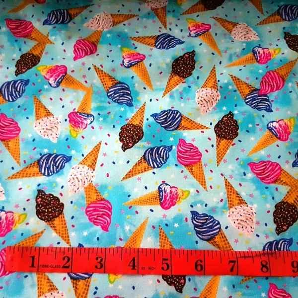 Timeless Treasures. Mini Colorful Ice Cream Cones KNIT | Fabric Design Treasures