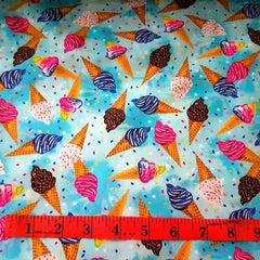 Timeless Treasures. Mini Colorful Ice Cream Cones KNIT | Fabric Design Treasures